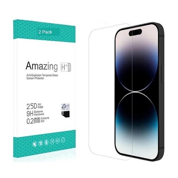 2 PCS For iPhone 13 Pro Max Tempered Glass Screen Protector Flim Case Friendly 9H Hardness for Apple (2023) - Clear