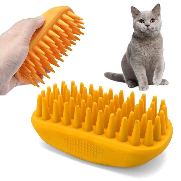 2Pack Dog Cat Grooming Brush Pet Massage Brush Anti-Skid Rubber Shower Wash Brushes