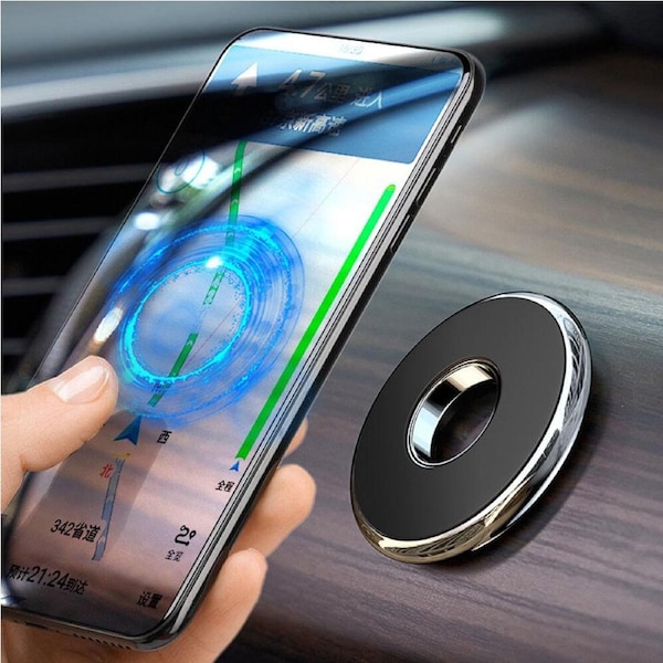 6 Pcs Round car magnetic holder metal universal mobile phone holder-silver