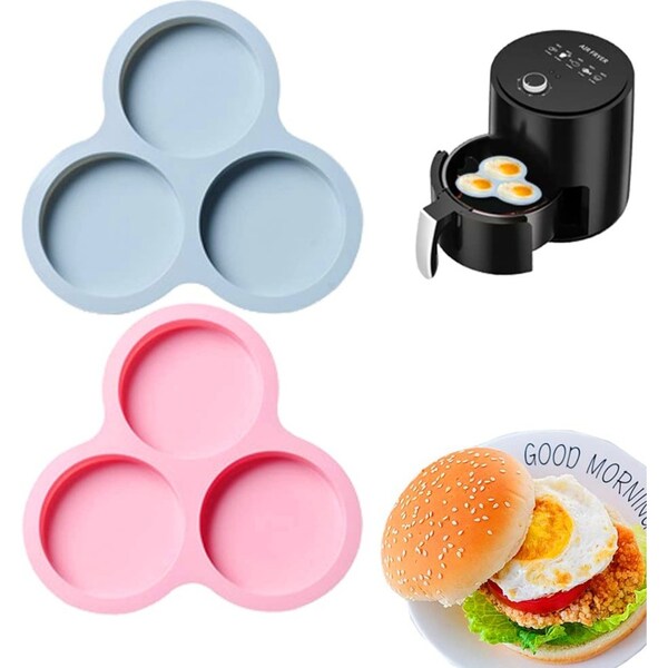 2Pcs Silicone Air Fryer Egg Pan Reusable Non-Stick Air Fryer Egg Mold Baking Pan