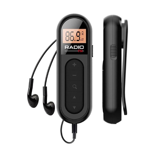 FM Walkman Radio Rechargeable Portable Pocket Transistor Radio LCD Digital Radio