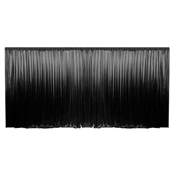 3x6m Black Backdrop Curtain Silk Drape Background Photo Party Wedding Birthday Stage Booth Venue Xmas Decoration