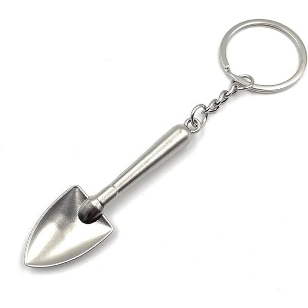 Stainless Steel Shovel Tool Small Spoon Design Portable Keyring Chain Ring Gift