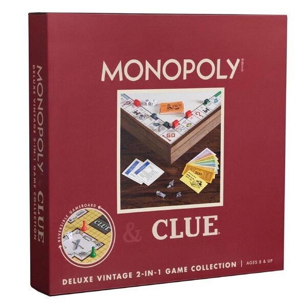 Monopoly and Clue Deluxe Vintage 2-in-1 Game Collection