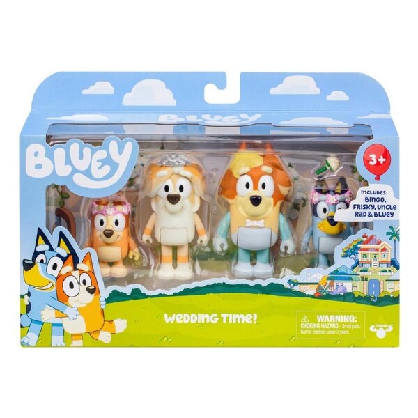 Bluey Figure 4 Pack Series 10 Wedding Time Action Figures