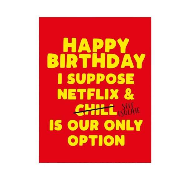 Filthy Sentiments A5 Netflix & Isolate Blank Greeting Card w/ White Envelope