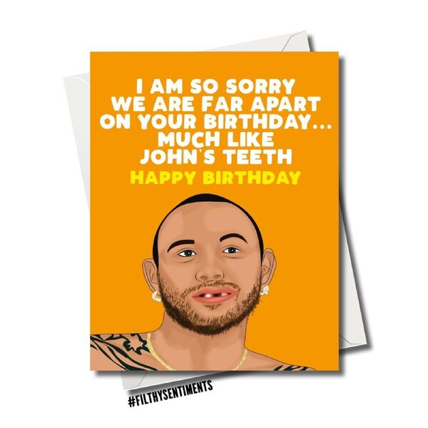 Filthy Sentiments A5 Tiger King Social Distancing Birthday Card w/ Envelope