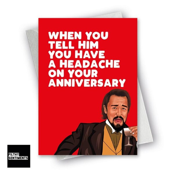 Filthy Sentiments Anniversary Leo Blank Greeting Card 350gsm w/ Envelope A5