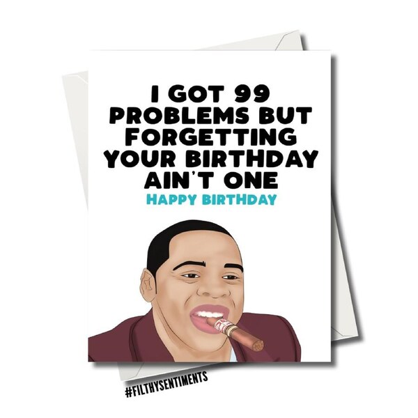 Filthy Sentiments Jay Z Birthday Blank Greeting Card 350gsm w/WHT Envelope A5