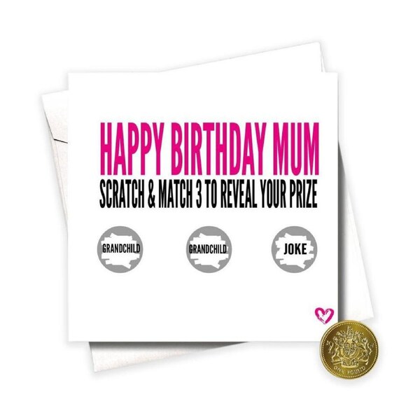 Filthy Sentiments Birthday Mum Scratch Blank Greeting Card w/Envelope 14x14cm