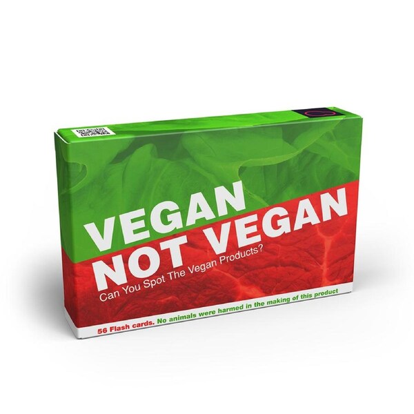 56pc Bubblegum Stuff Vegan Not Vegan Flash Cards Game Trivia Party Play 8y+