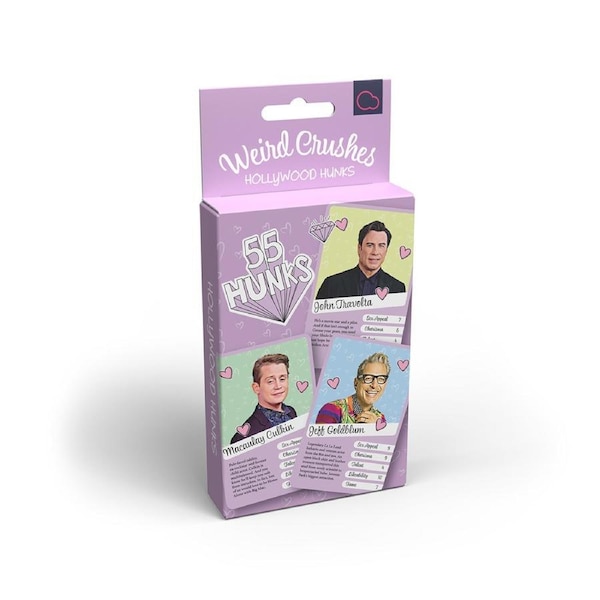 55pc Bubblegum Stuff Weird Crushes Card Game Trivia Play Hollywood Hunks 12y+