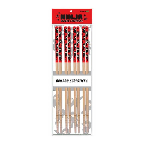 8pc Gamago Bamboo Chopsticks Set Reusable Japanese Noodle/Food Utensil Ninja