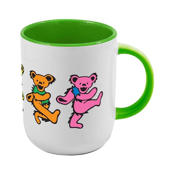 iCUP Inc Grateful Dead 14cm Ceramic Cappuccino Mug Dancing Bears Drinking Cup