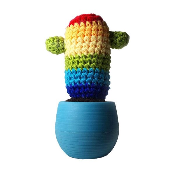 Mustard 15cm DIY Crochet Cactus Rainbow Craft Activity Learning Kit w/Pot 14+