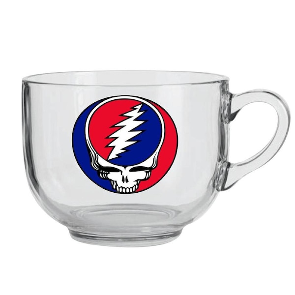 iCUP Inc 15cm Glass Soup Mug Grateful Dead Steal Your Face Food Cup Tableware