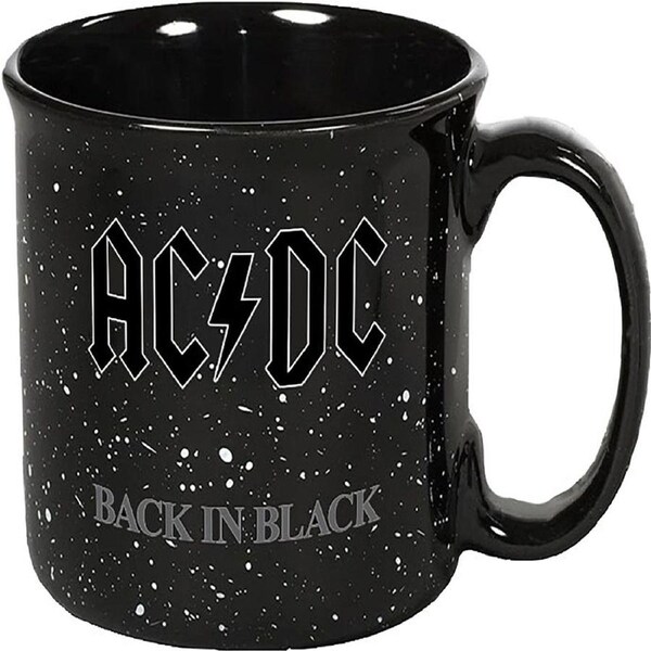 iCUP Inc 23cm Ceramic Camper Mug AC/DC Back in Black Drinking Cup Drinkware