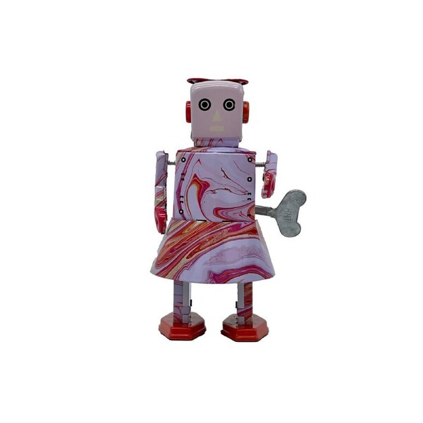 Mr & Mrs Tin 17cm Retro Ripple Bot Mechanical Robot Vintage Collectible Toy