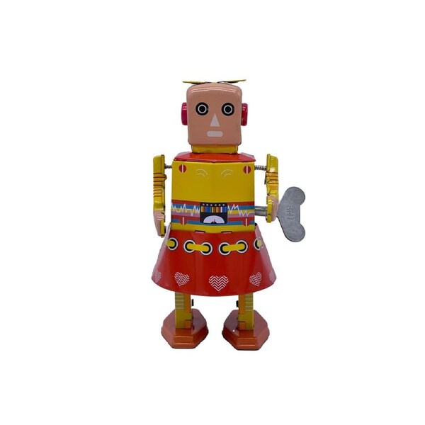 Mr & Mrs Tin 17cm Retro Sunset Bot Mechanical Robot Vintage Collectible Toy