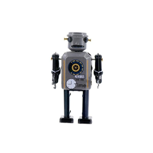 Mr & Mrs Tin 17cm Retro Time Bot Mechanical Robot Vintage Collectible Display