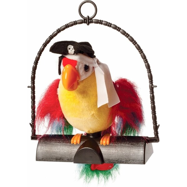 Funtime 22cm Pirate Pete The Repeat Parrot Hanging Kids Interactive Toy 5y+