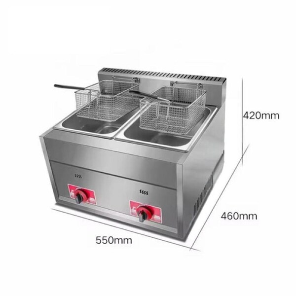 Commercial Deep Fryer GAS LPG Stainless Steel 20L AU