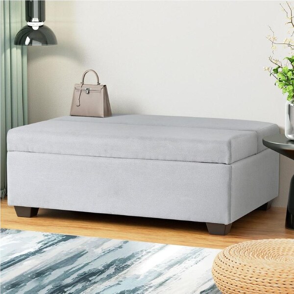 112cm Artiss Ottoman Sofa Bed Foldable Grey