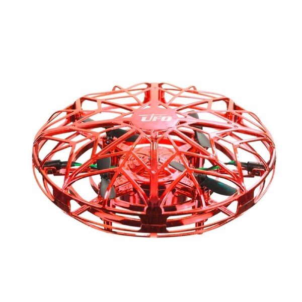 Funtime 14cm UFO Quadcopter Kids/Children Flying Outdoor/Garden Toy Red 5y+