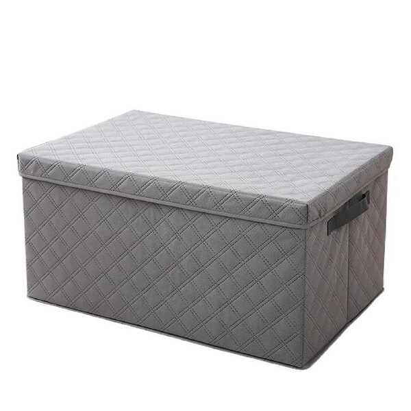 SOGA Extra Large Grey Non-Woven Diamond Quilt Grid Fabric Storage/Organizer Box