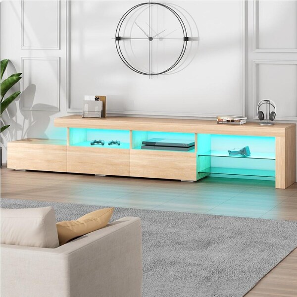 ALFORDSON Entertainment Unit 220cm TV Stand LED Oak