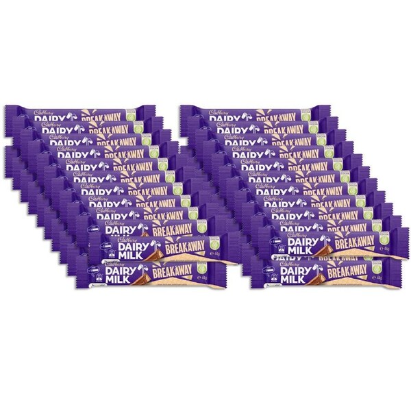42pc Cadbury Dairy Milk Breakaway Bar 44g Chocolate Confectionery Candy