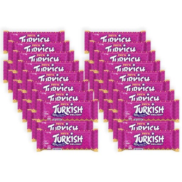 32pc Cadbury Frys Turkish Delight 50g Milk Chocolate Confectionery Candy Bar