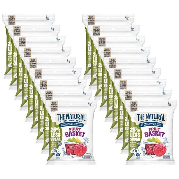 18pc The Natural Confectionery Co. Fruit Basket Reduced Sugar 220g Lollies