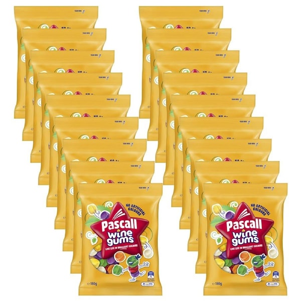 18pc Pascall Wine Gum 180g Chewy Sweets Jelly Lollies Confectionery Candy
