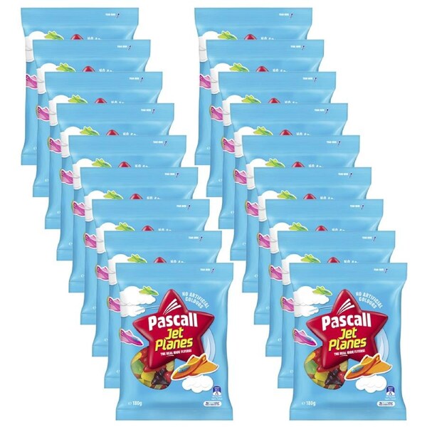 18pc Pascall Jet Planes 180g Sweets Confectionery Gummy Lollies Candies