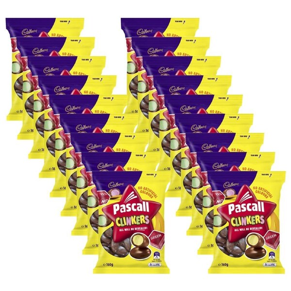 18pc Cadbury Clinkers 160g Chocolate Covered Sweets Lollies Confectionery