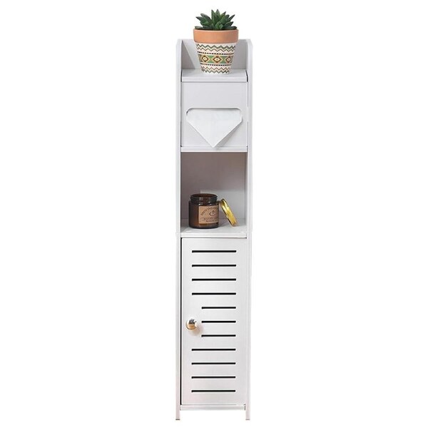 80cm Bathroom Cabinet Storage Caddy Toilet Roll Holder Tissue Organiser Furniture Stand Rack White