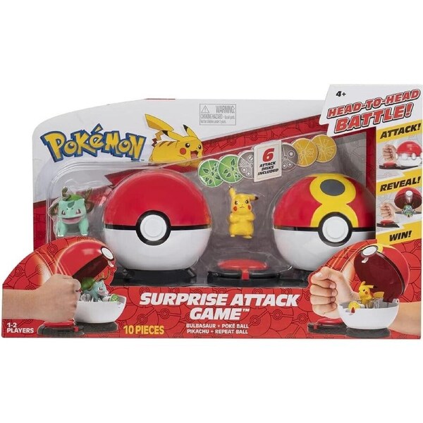 Pok?mon Surprise Attack Game Bulbasaur + Poke Ball & Pikachu + Repeat Ball 4+