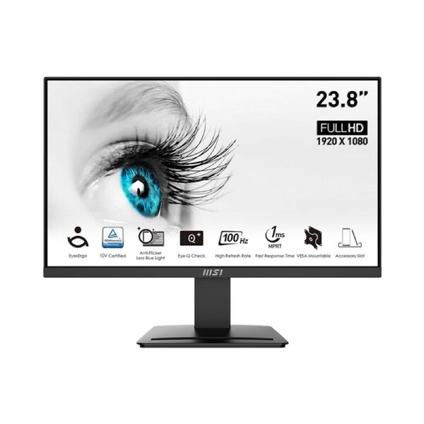 MSI 23.8" Eye Care Ergonomic Business Computer Monitor, FHD 1920x1080, 100Hz [PRO MP2412]