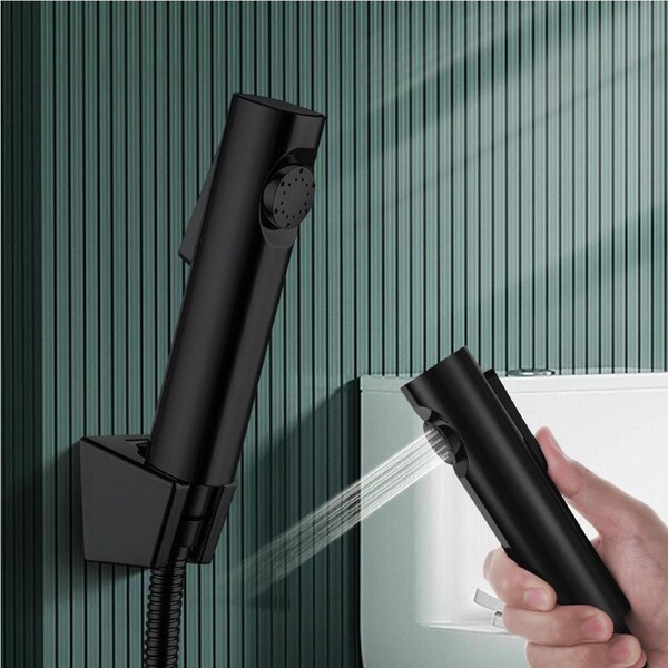 ACA Black Toilet Bidet Spray Kit Hand Held 1.2m Hose /Diverter /Cistern Cock