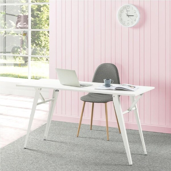 Zinus 142cm Folding Desk Console Table – No Assembly, Home Office, Study