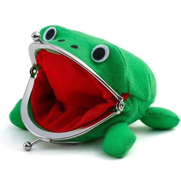 Charming Plush Frog Coin Purse Money Pouch Toy Wallet Unique Cash Bag