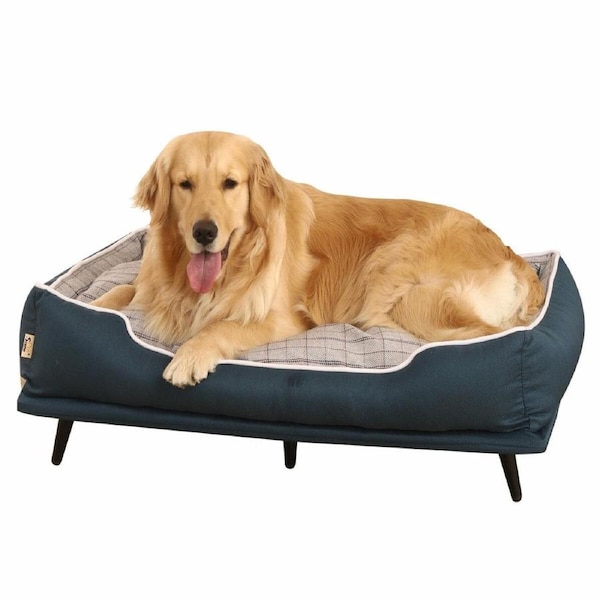 Large Pet Dog Bed Puppy Sofa Cat Couch Doggy Lounge Chaise Furniture Raised Elevated Soft Cushioned 90x60x24cm