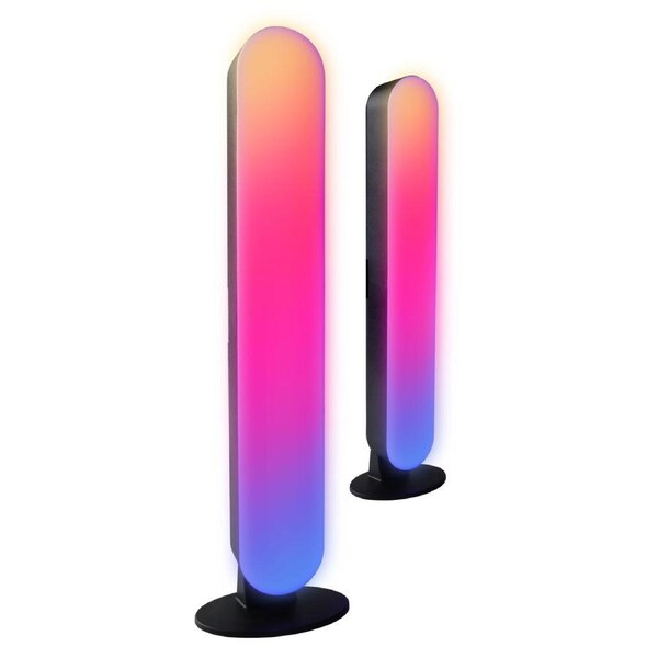 Laser Gaming RGB LED Desk Light 2 Pack, USB Powered, App Control, 16 Million Colors, Music Sync, Easy Setup, Vertical or Horizontal Mount, Ambient Lighting for Gaming Desk and Home