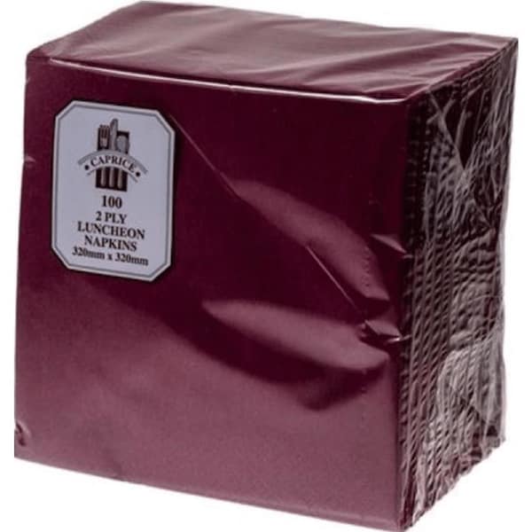 2000/Carton Caprice Lunch Napkin 2 Ply 320mm x 320mm Burgundy - 100 Sheets/Pack (Standard Option)
