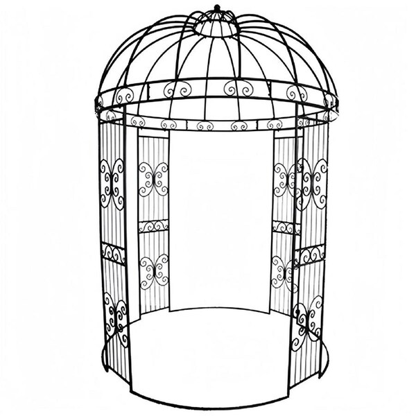 Dark Brown Metal Garden Gazebo 300cm Height * 200cm Base