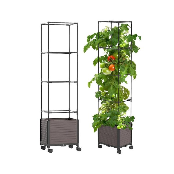 SpringUp Raised Garden Bed Planter Boxes with Trellis for Climbing Vegetables Plants 40*30*160cm