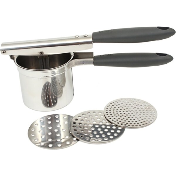 Appetito Stainless Steel Potato Ricer W/ 3 Discs Home Kitchen Cooking Tool
