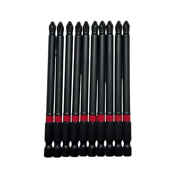 Lexem 100mm Magnetic PH2 Power Bit (10 Pack)