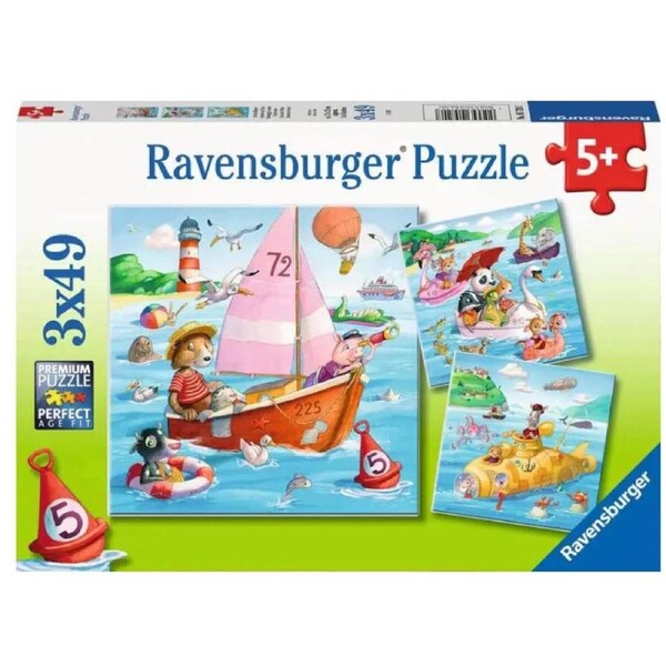 Ravensburger - Water Vehicle Puzzles 3 x 49 Piece